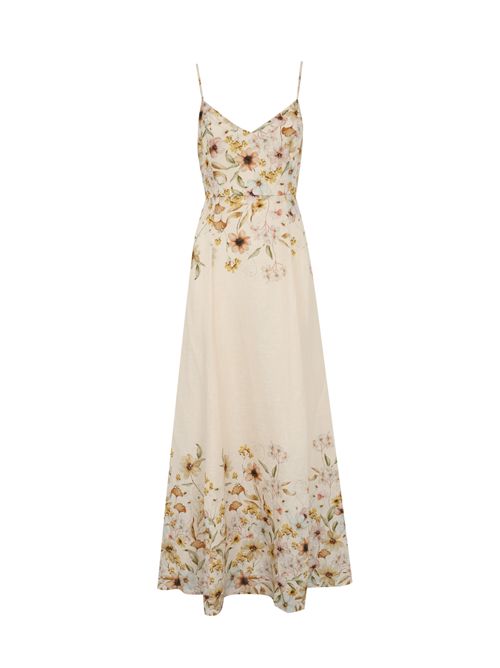 Abito Guadalupe in lino con stampa floreale Beige Mc2 Saint Barth | GUADALUPE06849H LINEN FLOWER TEA10